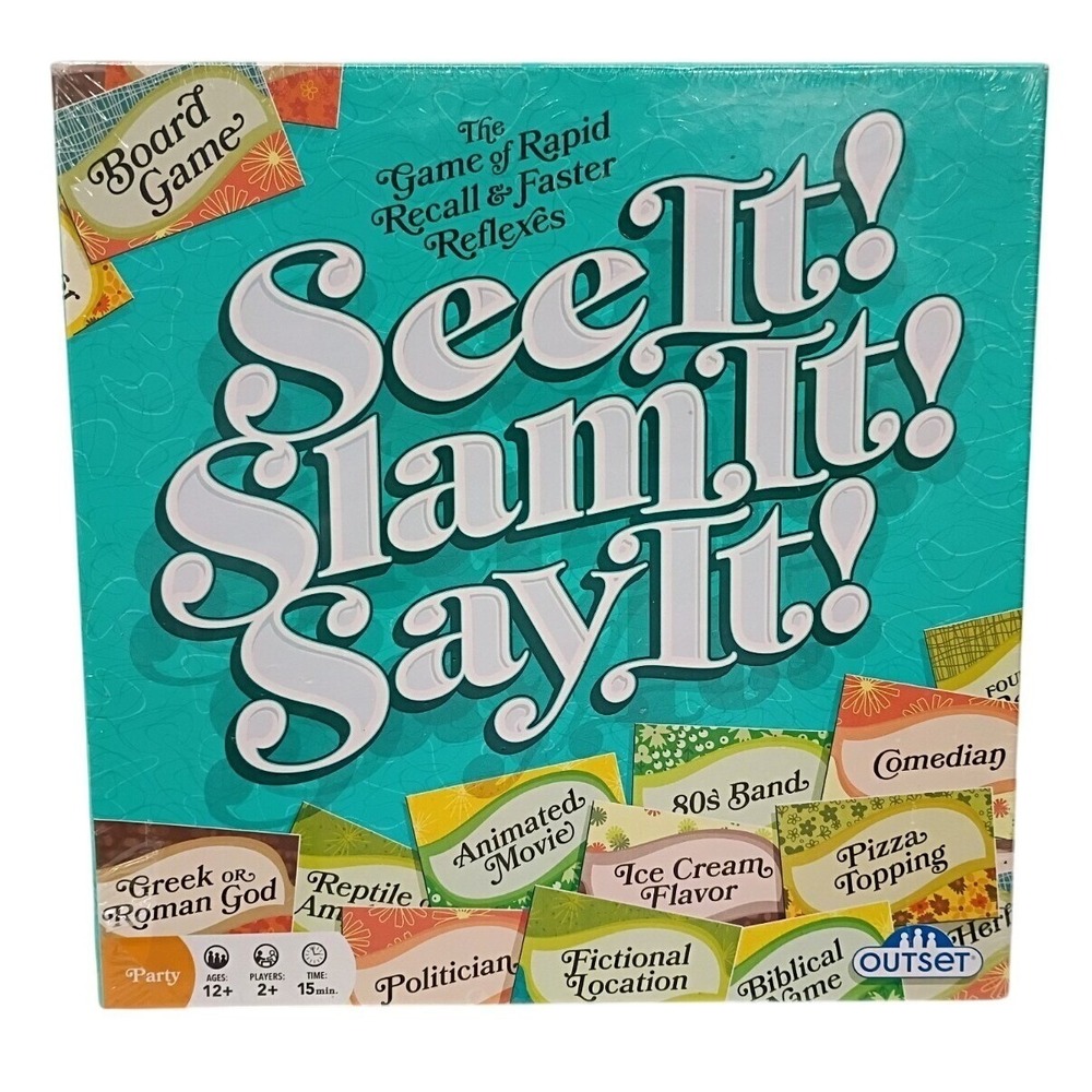 See It! Slam It! Say It! Outset Media Rapid Recall Fast Reflexes Party Game